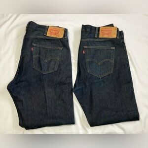 Bundle Levi’s 501 Button Fly Regular Straight Leg Dark Wash Jeans Size W38 L32